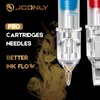 Jconly Tattoo Cartridge Needles - 60pcs Mixed Size Tattoo Needles 1207RM 1209RM 12011RM for Artists 0.35mm Curved Magnum……