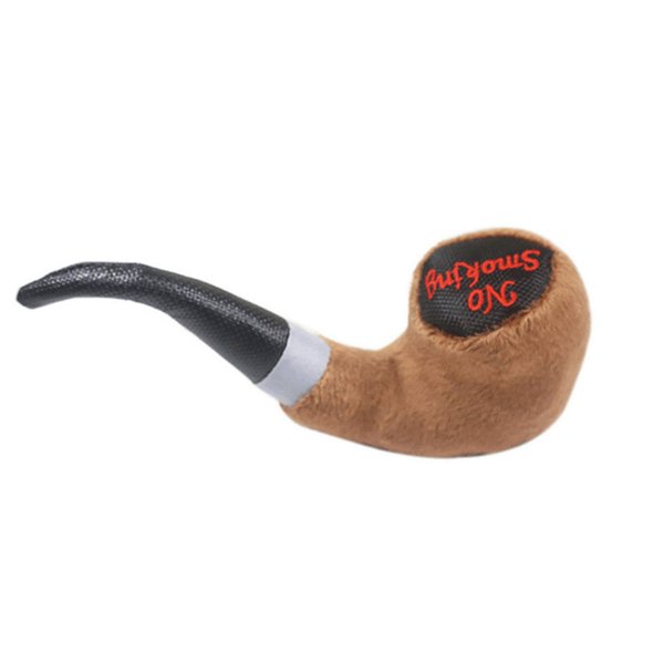 Dog Toys Squeaky Plush Toy Dog Chew Toy Dog Molar Teeth Cleaning Interactive Soft Dog Stuffed Toy Tobacco Pipe Pattern