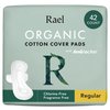 Rael Pads for Women, Organic Cotton Cover Pads - Regular Absorbency, Unscented, Ultra Thin Pads with Wings for Women (Regular, 42 Count)
