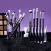 Jessup Eye Makeup Brushes Set Professional 15pcs with Eyeshadow Blending Concealer Eyebrow Eyliner Brush (Pearl Black/Silver)