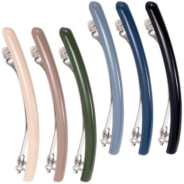 Joez Wonderful Hair Barrettes for Women Thin Hairs 6pcs, French Hair Barrettes Clips, No Slip Flat Hair Clip Hair Pins Claw Clasps Hair Styling Accessories