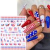 10 Sheets 4th of July Nail Art Stickers Patriotic Nail Decals 3D Self-Adhesive American Flag Independence Day Flame Butterfly Heart Nail Design Sticker Memorial Day Nail Decals for Holiday Nails