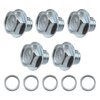 Topkidame 5 Sets Transmission Drain Plug with Gasket 90341-10011 & 35178-30010 Compatible with Toyota Lexus 4Runner Sequoia Tacoma GX460 ISF IS250 IS350