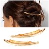 Iaceble French Metal Bar Hairclip Barrette Gold Tube Bar Hair Clips Geometric Bar Hair Barrette Metal Ponytail Holder Hairclip Headclip Polished Bar Hairclips Decorative Hair Accessories for Women