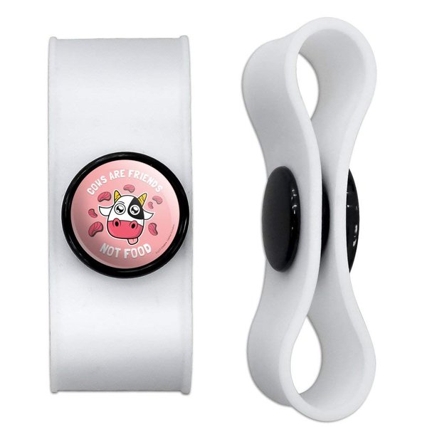 GRAPHICS & MORE Cows are Friends Not Food Vegan Vegetarian Funny Humor Headphone Earbud Cord Wrap - Charging Cable Manager - Wire Organizer Set of 2 - Black