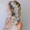 4 Pieces Bridal Flower Wedding Hair Comb Rhinestones Crystal Floral Hair Pins Hair Clips Wedding Hair Accessories Hair Jewelry for Brides Bridesmaids Women Girls(Blue)