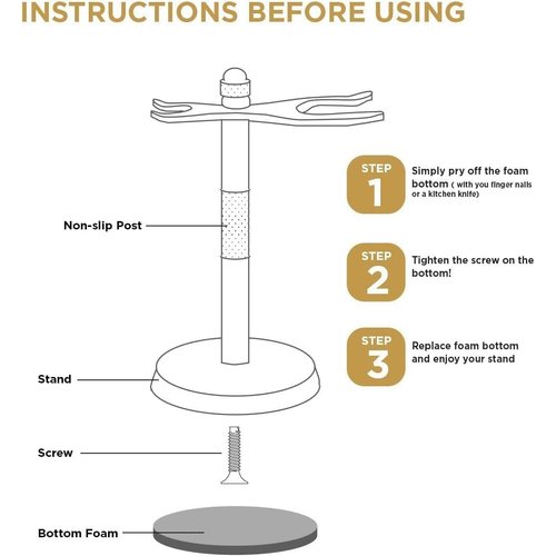 Perfecto Deluxe Black Razor and Brush Stand - The Best Safety Razor Stand. This Will Prolong The Life Of Your Shaving Brush, Best Valentine's Day Gift for Him, Gift For Dad Men, Shaving Accessories.