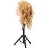 TIANYOUHAIR Blonde Real 100% Human Hair Mannequin Head Manikin Cosmetology Doll Training Head with Stand for Hairstylist Hairdresser Practice Braiding Styling Bleaching Dyeing Curling Cutting