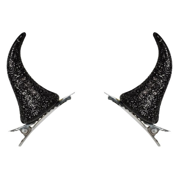 Devil Horns Hair Clip, Clip on Black Devil Horn Clips Hairpin Barrettes for Men Women Adult, Halloween Devil Horns Costume Accessories Cosplay Headwear