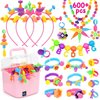 NIDOOT Pop Beads, Girls Jewelry Making Kit, Bracelet Making Kit for Girls, 550Pc+ Snap Beads for Kids, Girl Toys Age 4-5, 5 6 Year Old Girl Gift, Crafts for Kids Ages 3-12