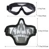 AOUTACC Airsoft Half Face Mask Steel Mesh and Goggles Set, Skull Tactical Masks Protection Gear for Paintball BBS CS Nerf Game Cosplay Halloween Costume Accessories (Black Skull)