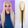 V'NICE 613 Blonde Lace Front Wigs 13×2.5 Long Straight Synthetic Glueless Heat Resistant Fiber Hair Synthetic Lace Front Wig for Fashion Women Cosplay Daily Wear