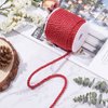 PH PandaHall 19.6 Yard Red Silk Rope 3-Ply Christmas Cording 5mm Twisted Cord Rope Twisted Cord Trim Braided Twisted Rope for Christmas Valentine Party Gift Bag Curtain Costume Decor DIY Crafts
