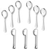 Stainless Steel Large Serving Utensils Set 9 Pcs - Lightweight Smooth Finish Slotted Spoons, Tongs & Serving Spoons for Buffet - Rust Resistant & Easy to Clean Silver