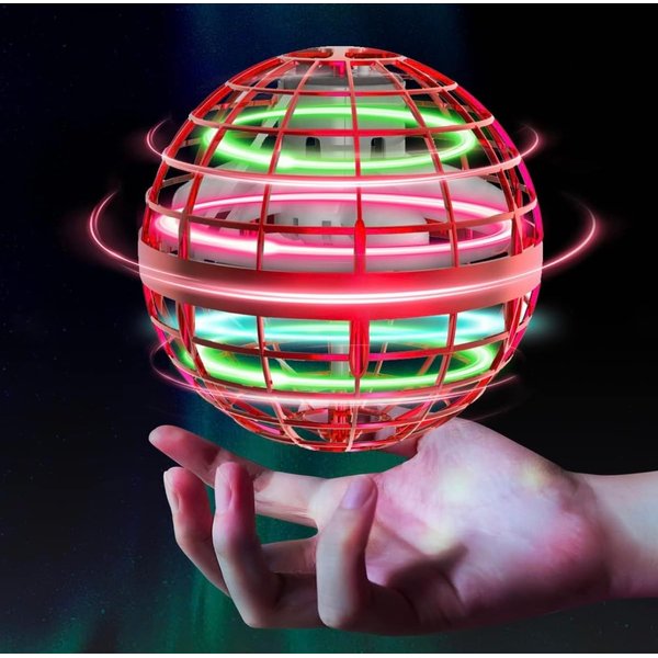 HMBE Flying Orb Ball 2023 Toys Soaring Hover Boomerang Spinner Hand Controlled Mini Drone Cosmic Globe Spinning Kids Outdoor Fly Toy Birthday Gift Cool Stuff for Boys Girls 6 7 8 9 10+ (RED)