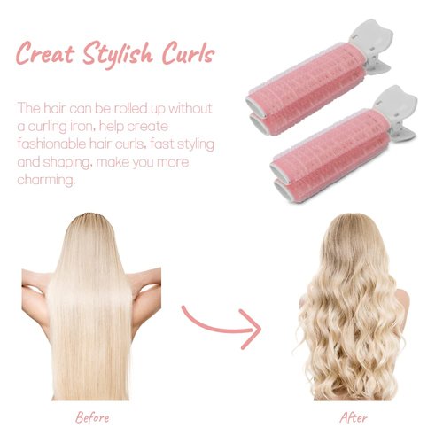 2 Pcs Volumizing Hair Clips, Hair Root Curler Clip, Fluffy Hair Volumizing Clips, Hair Styling Tool for DIY Curly Hair(pink)