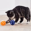 VOVIGGOL 12PCS 4CM Cat Toy Ball with Bell, Pet Toy Cat Bell Ball Cat Toy with Bell Cat Jingle Balls for Cats Kitten, Plastic Cat Toys Jingle Balls Pounce Chase Rattle Ball Toys Random Color