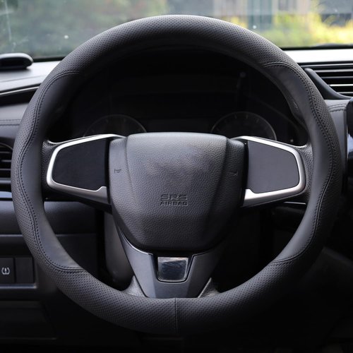 XHRING Car Steering Wheel Cover for Honda Civic Accord CRV HRV Pilot Passport Odyssey Element Insight Fit Ridgeline Clarity City LX EX EXL Si Hatchback Sport Hybrid Touring Accessories, 2024 Black (M)