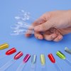IBEQUEM 300Pcs Clear Nail Swatch Sticks with Ring, 2 Styles Fan-Shaped Nail Art Polish Display Tips, False Nail Sample Sticks, Nail Practice Color Display Polish Board for Nail Art Polish, Salon, DIY