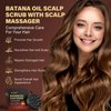 Batana Oil Scalp Scrub with Scalp Massager, Scalp Exfoliator Shampoo with Rosemary to Nourish, Clarify and Hair Growth, Scalp Treatment for Dandruff, Build Up, Dry, and Itchy Scalp Relief, 10.93 oz