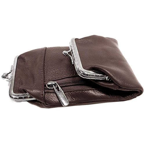 Cigarette Case Holder w Lighter Women Leather Cigarettes 100s Pack Purse Pouch Coin Ciggerate Wallet Framed Cases (9 * 4 * 2.5" (5.5 * 4 * 2.5)", Coffee Kiss Lock Stash & Coin Purse)