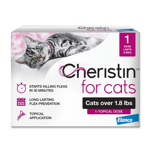 Cheristin for Cats Topical Flea Prevention – Starts Killing Fleas in 30 Minutes, 1 Dose