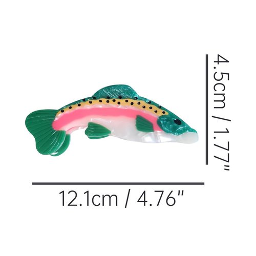 Novelty Salmon Fish Hair Clips,Cellulose Acetate Hair Clips,Big Claw Clips for Girl,Hair Accessories