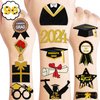92 PCS Happy Graduation Congrats Grad Temporary Tattoos Themed Birthday Party Favors Decorations Supplies Tattoo Stickers Gifts For Kids Boys Girls Class Graduates High School College Prizes Carnival