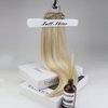 Full Shine Weft Hair Extensions Human Hair Highlights #27/613 Caramel Blonde Mix Platinum Blonde Sew in Human Hair Extensions Highlights Weft Hair Extensions Blonde Highlights Double Weft 105g 24inch