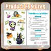 TatoYard 132 Styles Halloween Glows Party Temporary Tattoo Decorations for Girls and Boys, Bulk Birthday Party Favors Waterproof Tattoo Supplies, Halloween Goodie Bag Stuffers for Kids' Party