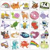 CHARLENT Glitter Temporary Tattoos for Kids - 74 Individually Sheets Mixed Tattoos for Kids Party Supplies
