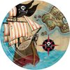 Creative Converting Pirate's Map Sturdy Style Paper Dessert Plates (8 Count), 7"