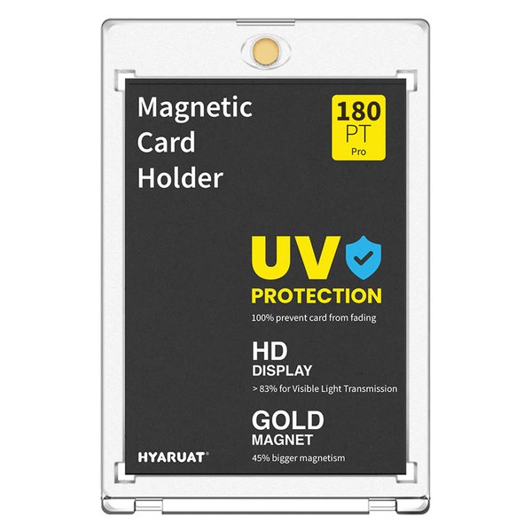 HYARUAT 180pt Magnetic Card Holders for Trading Cards - 1 Pack Clear One Touch Hard Cases with Stronger Magnet, UV Protection