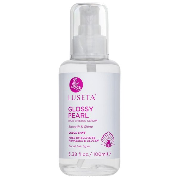 Luseta Glossy Pearl Hair Shining Serum for Smoothing and Nourishing Frizzy Hair with Pearl Extract, Awakening shine for Dull hair Serum 3.38 oz