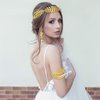 WILLBOND 15 Pieces Greek Costume Bracelet, Golden Leaves Bridal Crown Headband, Pearl Earrings and Hair Pins (Classic Style)