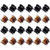 HOTOP 24 Pcs Small Mini Hair Clips Tiny Hair Claw Clips, Small Hair Clamps Non Slip Tiny Plastic Jaw Clips for Girls and Women(Black, Brown)