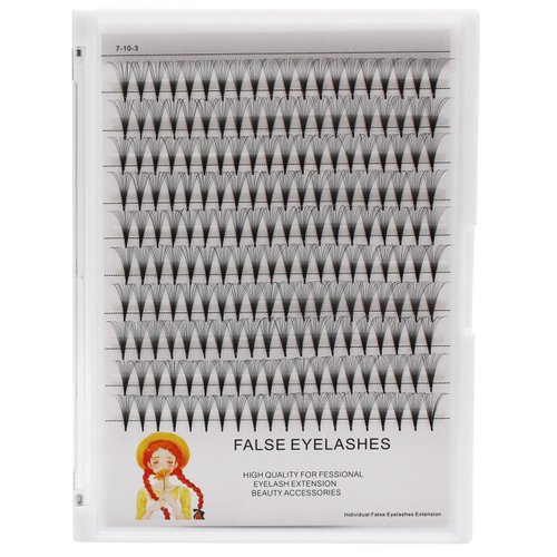 Dedila Thickness 0.07mm D Curl -14D Premade Fans Eye Lashes Extensions Long Stem Natural Long Soft and Light Individual False Eyelashes Makeup Cluster Lashes 10-18mm Available (16MM)