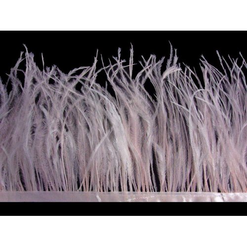 6 Inch Strip - Baby Pink Ostrich Fringe Trim Feather Craft Sample DIY Millinery Supply | Moonlight Feather