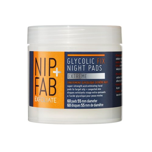 Nip + Fab Glycolic Acid Night Face Pads with Salicylic and Hyaluronic Acid, Exfoliating Resurfacing AHA Facial Pad for Exfoliation Even Skin Tone Blemish Control Pigmentation, 60 Pads, 2.7 Ounce
