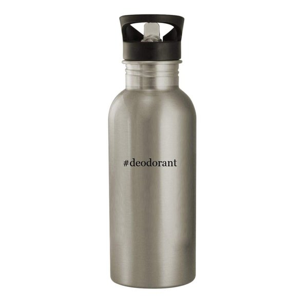 Knick Knack Gifts #deodorant - 20oz Stainless Steel Hashtag Outdoor Water Bottle, Silver