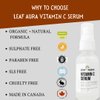 Leaf Aura Vitamin C Serum, Sulphate-Free, Organic+ Natural Formula, Brightens Uneven Skin, Made In Canada, 29.5ml