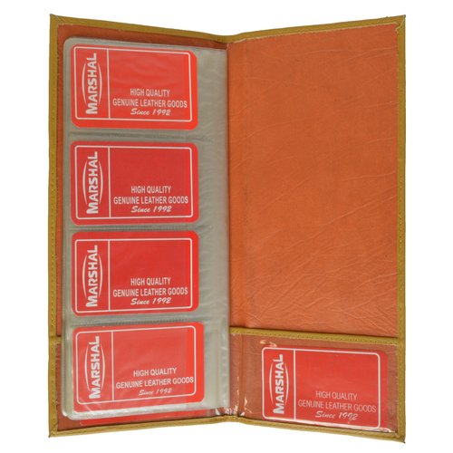 Genuine Leather Business Card Holder Book Organizer 160 Black Office Executives (Tan)