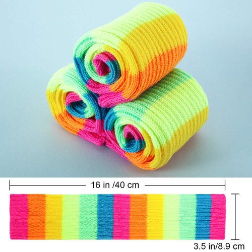 SATINIOR 80's Women Knit Leg Warmers Crochet Ribbed Leg Socks for Party Accessories (Multicolor)