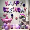 Purple Pink Happy Birthday Balloons Banner,16 Inch Mylar Foil Letters Sign,Reusable Balloons for Women, Men, Boys & Girls Birthday Decorations Party Supplies