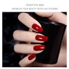 JMEOWIO Semi Cured Gel Nail Strips Bright Red Gel Nail Stickers Nail Supplies Nail Art Design Decoration Accessories