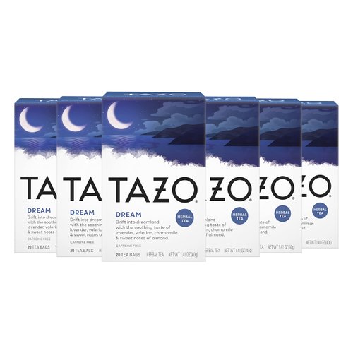 TAZO Dream Herbal Tea Bags, Nighttime Team, 20 Count (Pack of 6)