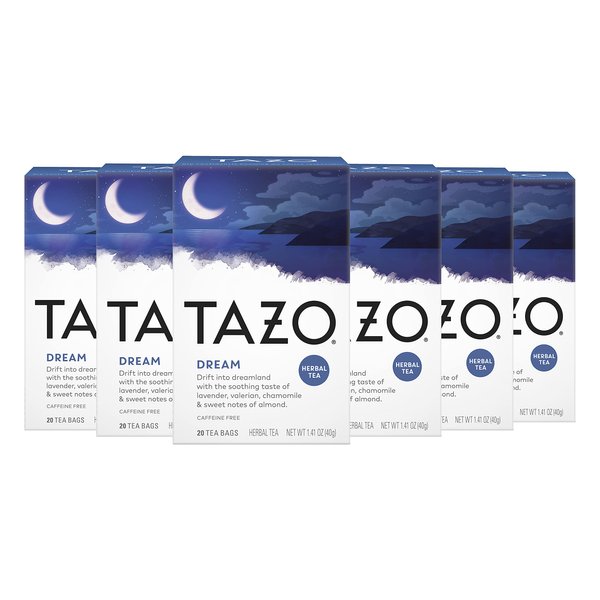 TAZO Dream Herbal Tea Bags, Nighttime Team, 20 Count (Pack of 6)