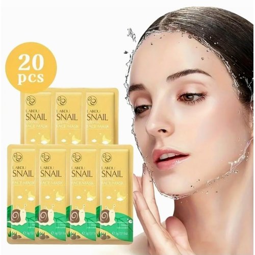 20pcs Snail Essence Filtrate Sleeping Mask Moisturizing Nourishing Facial Mask