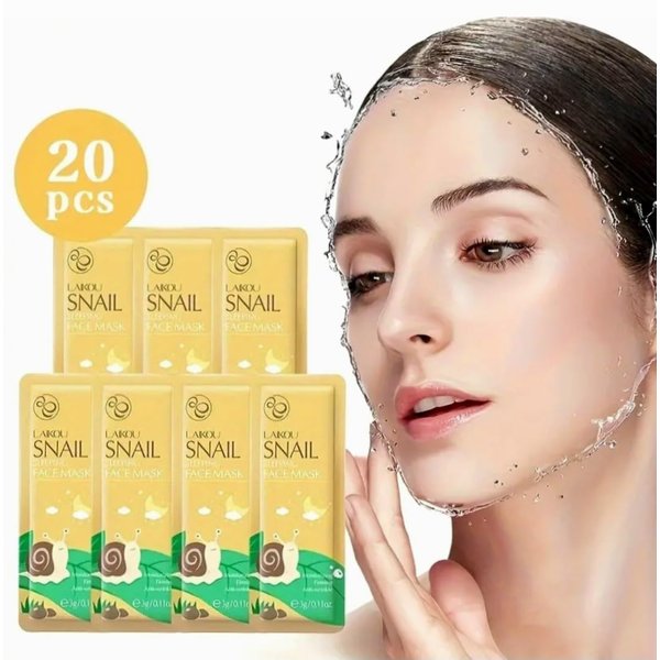 20pcs Snail Essence Filtrate Sleeping Mask Moisturizing Nourishing Facial Mask