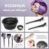 ROOHUA Hair Coloring Kit 12 Pcs Hair Dye Kit - Hair dye brush and bowl set,Hair agitator,Hair Clips and disposable gloves shower caps and ear muffs DIY Hair Coloring Tools